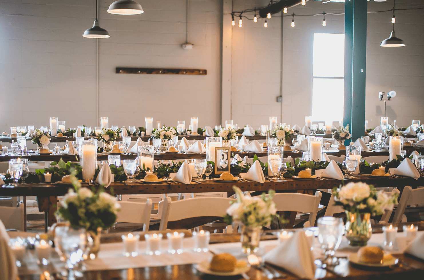 Beer Hall setup for private event at Beach Haus Brewery